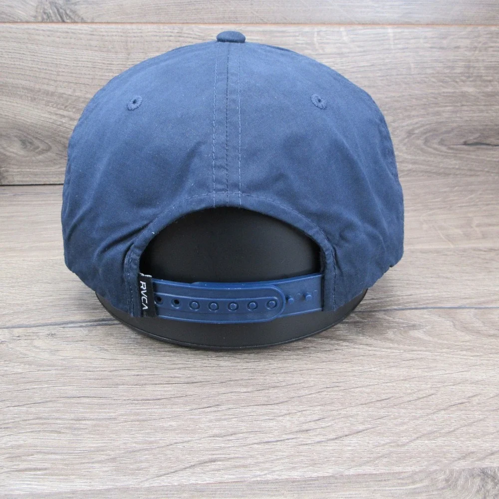 RVCA Hat Cap Mens Snap Back Blue Skate Surf Streetwear Mid Fit